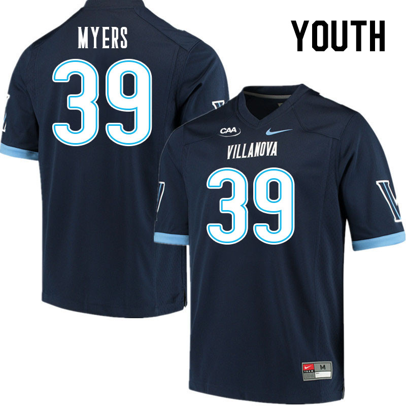 Youth #39 Luke Myers Villanova Wildcats College Football Jerseys Stitched Sale-Navy